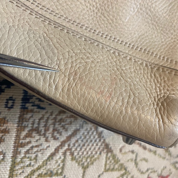 Coach Hampton Cream Leather Carryall Satchel Tote Handbag Braid Pebble F13084 - Picture 15 of 16